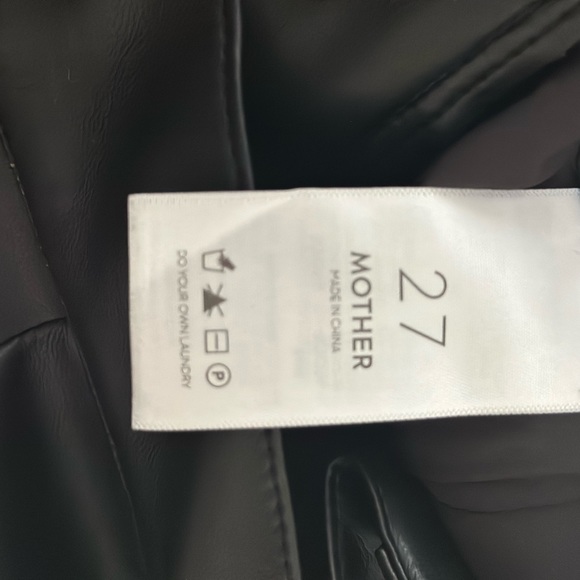 NWT Mother The High Waisted Tunnel Vision Sneak Wide Pleated Pants Faux Leather - Picture 11 of 12